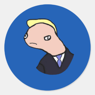 Adesivo Redondo Doland Tremp Ultimate Meme (Azul)