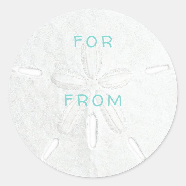 Adesivo Redondo Dólar de areia White Sticker Oferecendo (Frente)