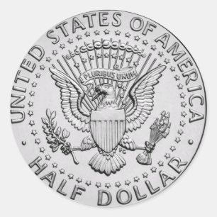 Adesivo Redondo Dólar de grande selo dos E.U. meio