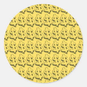 Adesivo Redondo dolar dourado