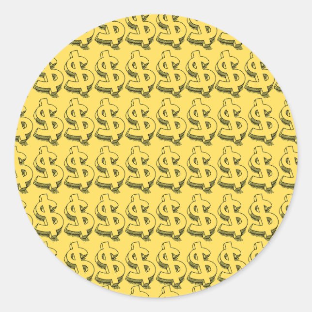 Adesivo Redondo dolar dourado (Frente)