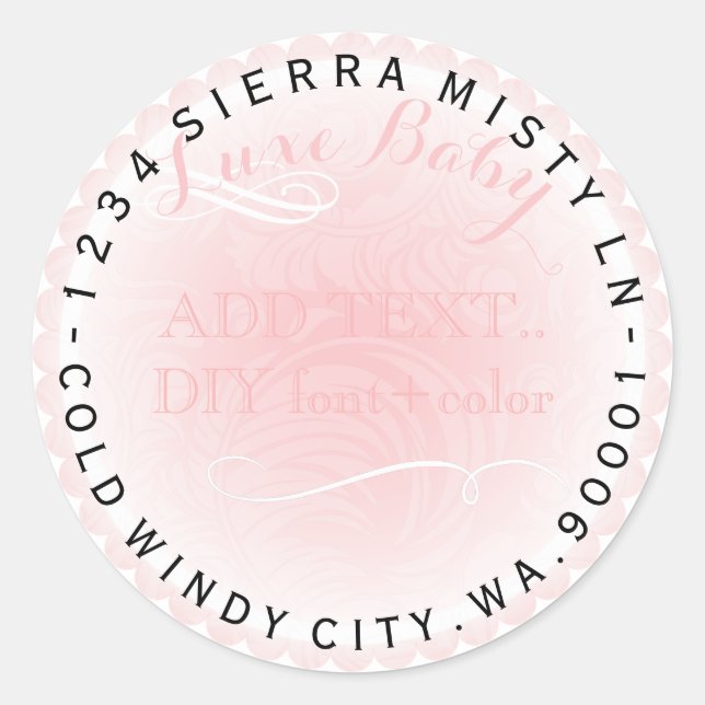 Adesivo Redondo Dólar rosa PixDezines com roldanas (Frente)