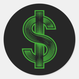 Adesivo Redondo Dollar Sign Money Symbol
