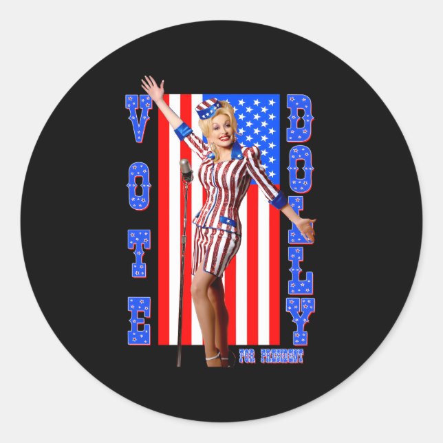 Adesivo Redondo Dolly Pon Para Presidente (Frente)