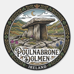 Adesivo Redondo Dólmen de Poulnabrone Irlanda