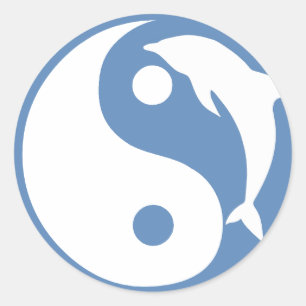 Adesivo Redondo Dolphin Yin Yang Sticker