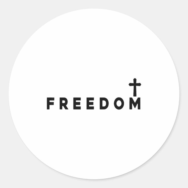 Adesivo Redondo Dom Christian Cross Patriotic  (Frente)