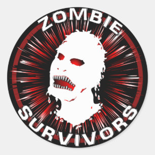 Adesivo Redondo Dom do ícone dos sobreviventes do zombi