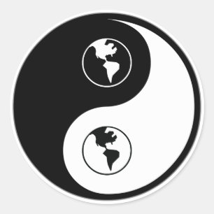 Adesivo Redondo Dominação do mundo de Yin Yang