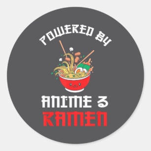 Adesivo Redondo Dominado por Anime e Ramen, Amante de Noodles de A