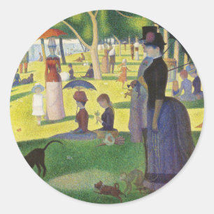 Adesivo Redondo Domingo em La Grande Jatte por Georges Seurat