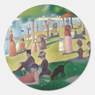 Adesivo Redondo Domingo na pintura de La Grande Jatte Seurat