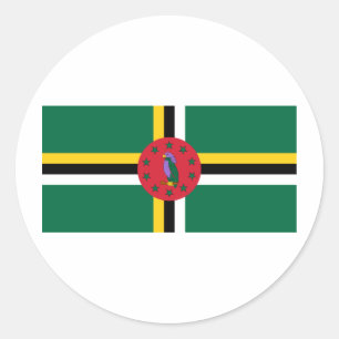 Adesivo Redondo Dominica Flag