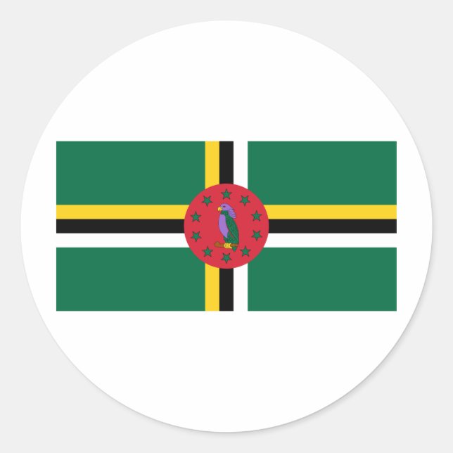 Adesivo Redondo Dominica Flag (Frente)