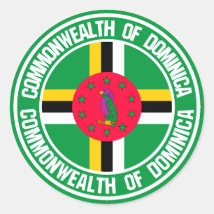 Adesivo Redondo Dominica Round Emblem