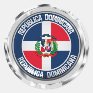 Adesivo Redondo Dominican Republic Round Emblem