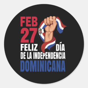 Adesivo Redondo Dominicana - Dia da Independência Dominicana