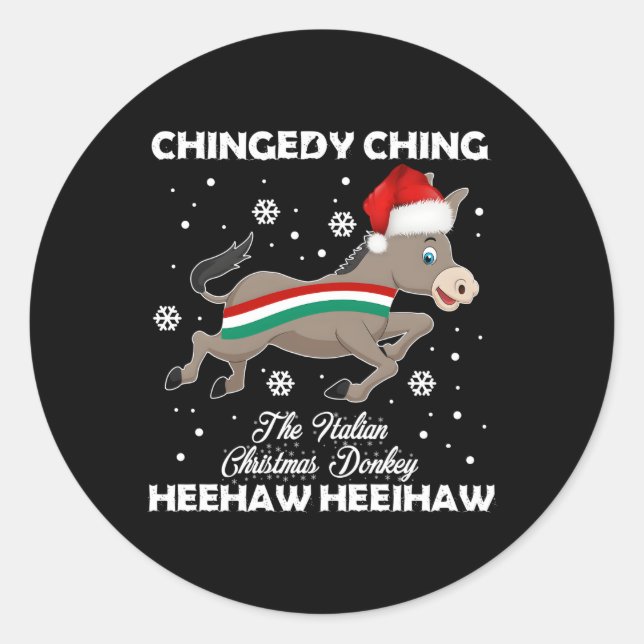 Adesivo Redondo Dominick O Donkey Italiano (Frente)