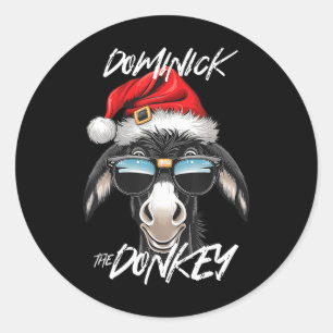 Adesivo Redondo Dominick The Donkey Engraçado Cristo Italiano De N