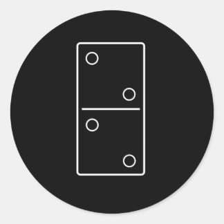 Adesivo Redondo Domino Outline Domina Azulejos Puzzler Jogo Presen