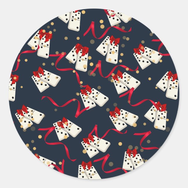 Adesivo Redondo Domino Sticker - Azul (Frente)