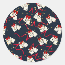 Adesivo Redondo Domino Sticker - Azul