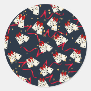 Adesivo Redondo Domino Sticker - Azul