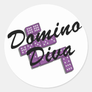 Adesivo Redondo Domino T-shirts e presentes.