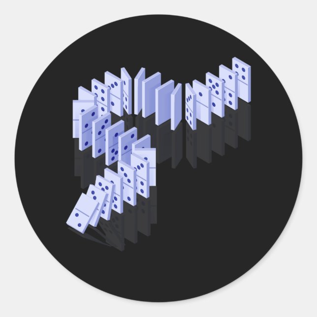 Adesivo Redondo DominoAzulejos Jogador Domino Dominoes Lover Strat (Frente)