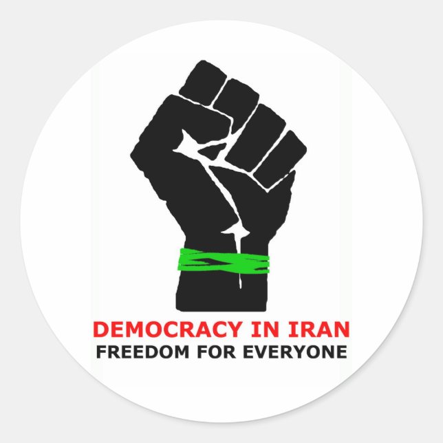 Adesivo Redondo Domocracia IRAN (Frente)