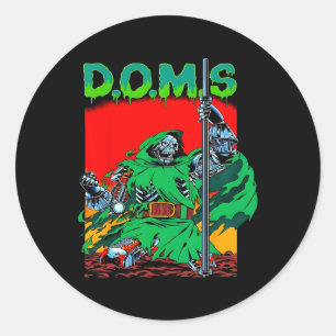 Adesivo Redondo Doms Musculatura Engraçada Gym Elevação de Peso Mo
