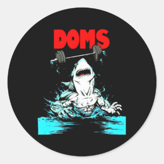 Adesivo Redondo Doms Shark Gym Malhação Elevação de Peso