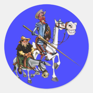 Adesivo Redondo DON QUIJOTE, SANCHO, ROCINANTE y RUCIO - Cervantes