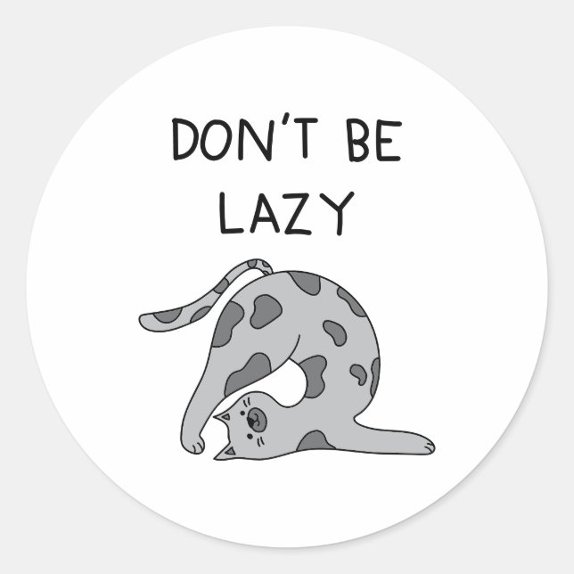 Adesivo Redondo Don’t Be Lazy Yoga Cat (Frente)