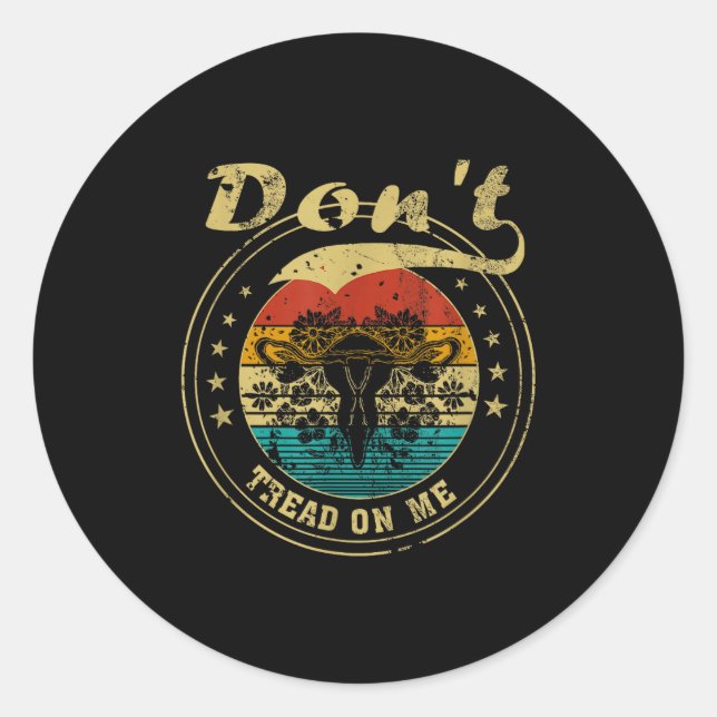 Adesivo Redondo Don’t Tread On Me Uterus  (Frente)
