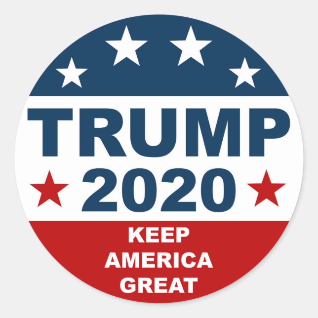 Adesivo Redondo Donal Trump 2020 Keep America Excelente (Frente)