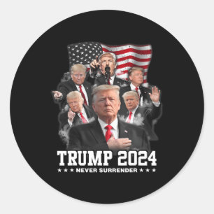 Adesivo Redondo Donald J Trump 2024 Nunca Renderize