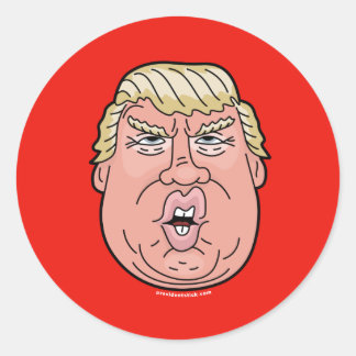 Adesivo Redondo Donald J. Trump Cartoon Face Sticker