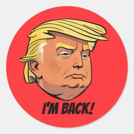 Adesivo Redondo Donald J Trump Sou o Back Sticker
