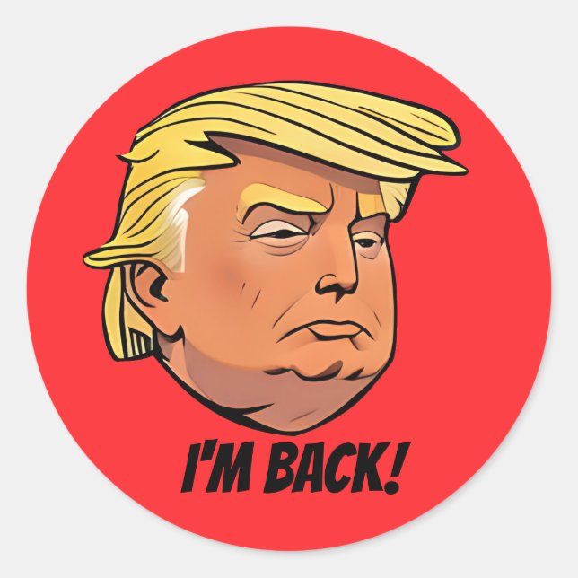 Adesivo Redondo Donald J Trump Sou o Back Sticker (Frente)