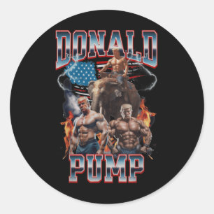 Adesivo Redondo Donald Pump Trump Gym Cobrir