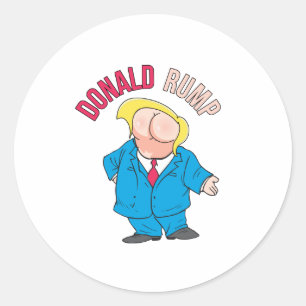 Adesivo Redondo Donald Rump - Anti-Trump -