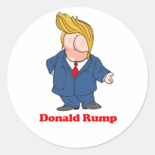Adesivo Redondo Donald Rump - Design Anti-Trump - - Político -.p