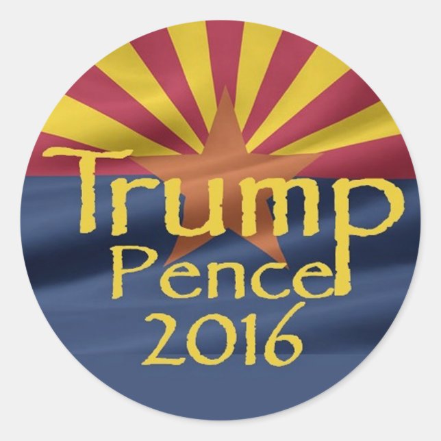 Adesivo Redondo Donald TRUMP 2016 Sticker (Frente)