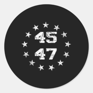 Adesivo Redondo Donald Trump 2024 45 47 Bandeira Americana 4 De Ju