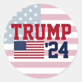 Adesivo Redondo Donald Trump 2024 American Flag