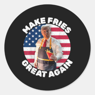 Adesivo Redondo Donald Trump 2024 Batata Frita - Faça Batatas Frit