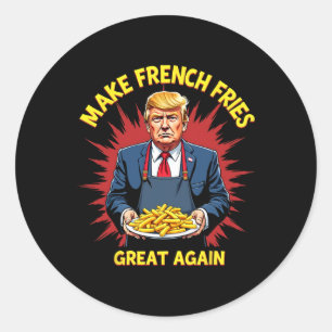 Adesivo Redondo Donald Trump 2024 Batata Frita - Faça Batatas Frit