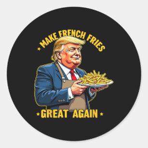 Adesivo Redondo Donald Trump 2024 Batata Frita - Faça Batatas Frit