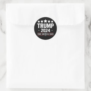 Adesivo Redondo Donald Trump 2024 De Volta à América Eleição